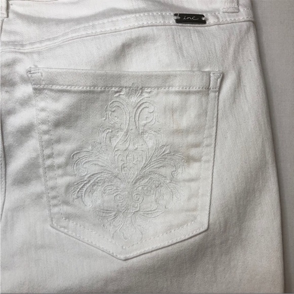 INC New With Partial Tags Womens Regular Fit Straight Leg Cropped Jeans White 2 - Picture 12 of 12